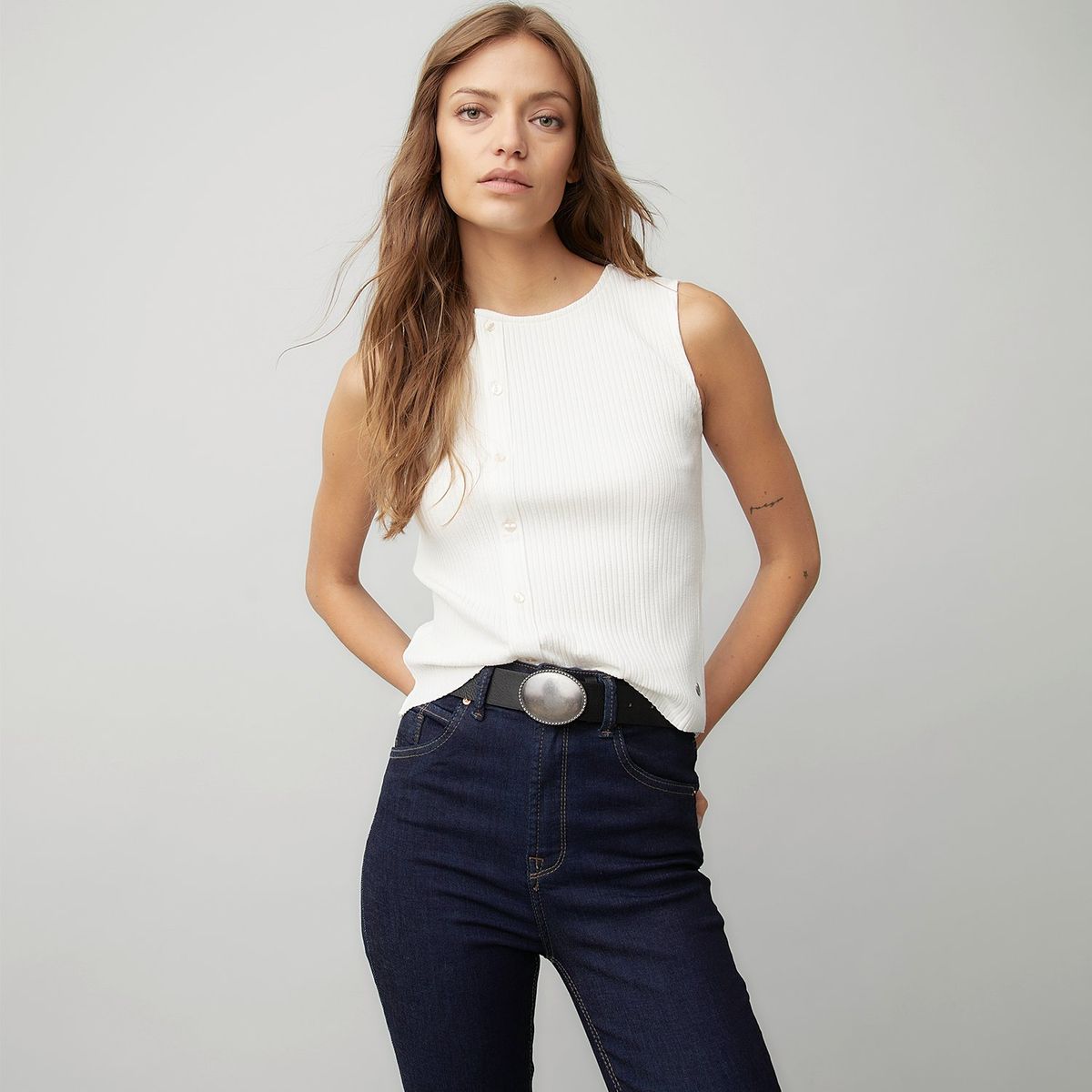 AMERICANINO - Polera Sin Mangas Algodón Americanino Mujer Casual