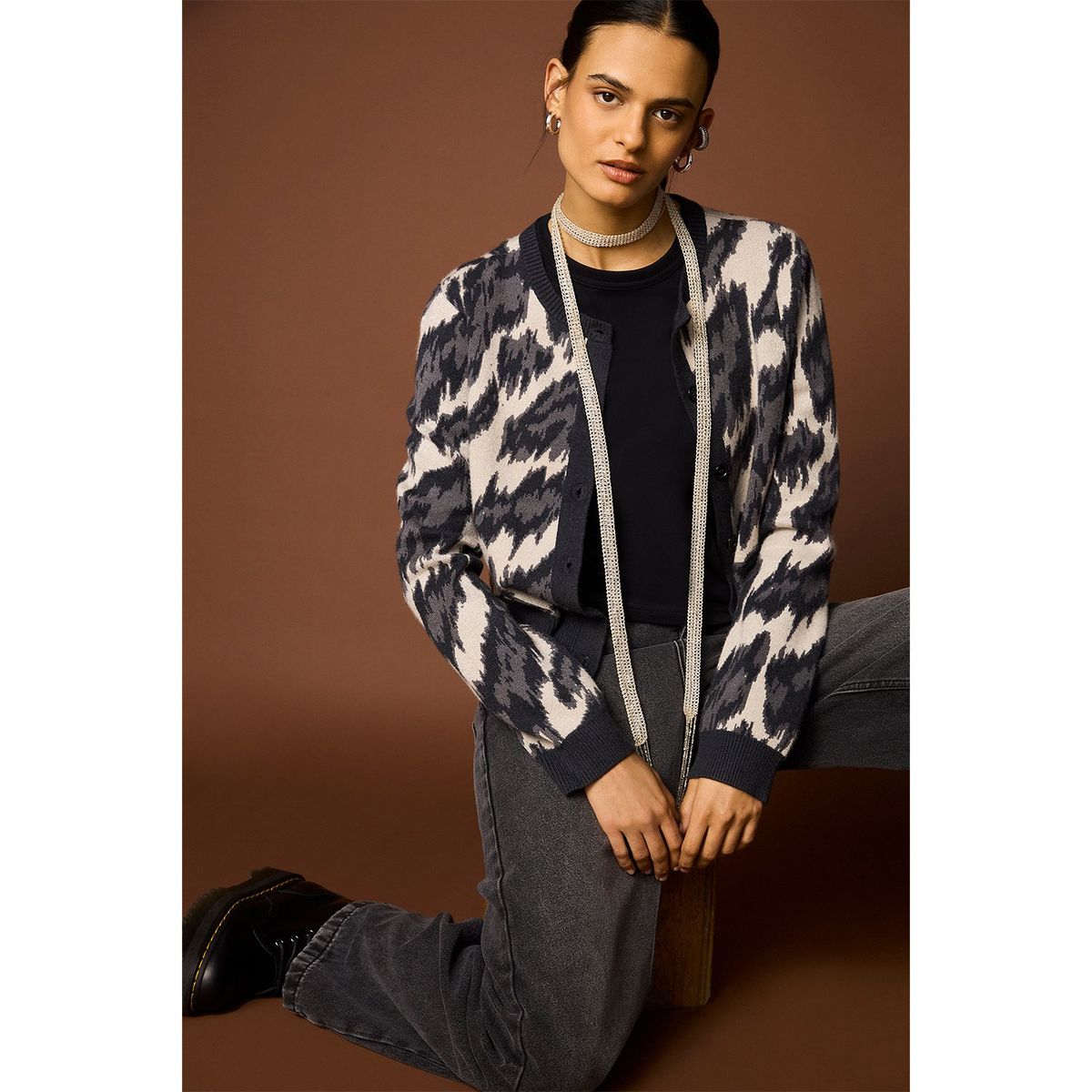 AMERICANINO - Chaleco Americanino Mujer Manga Larga Diseño Casual