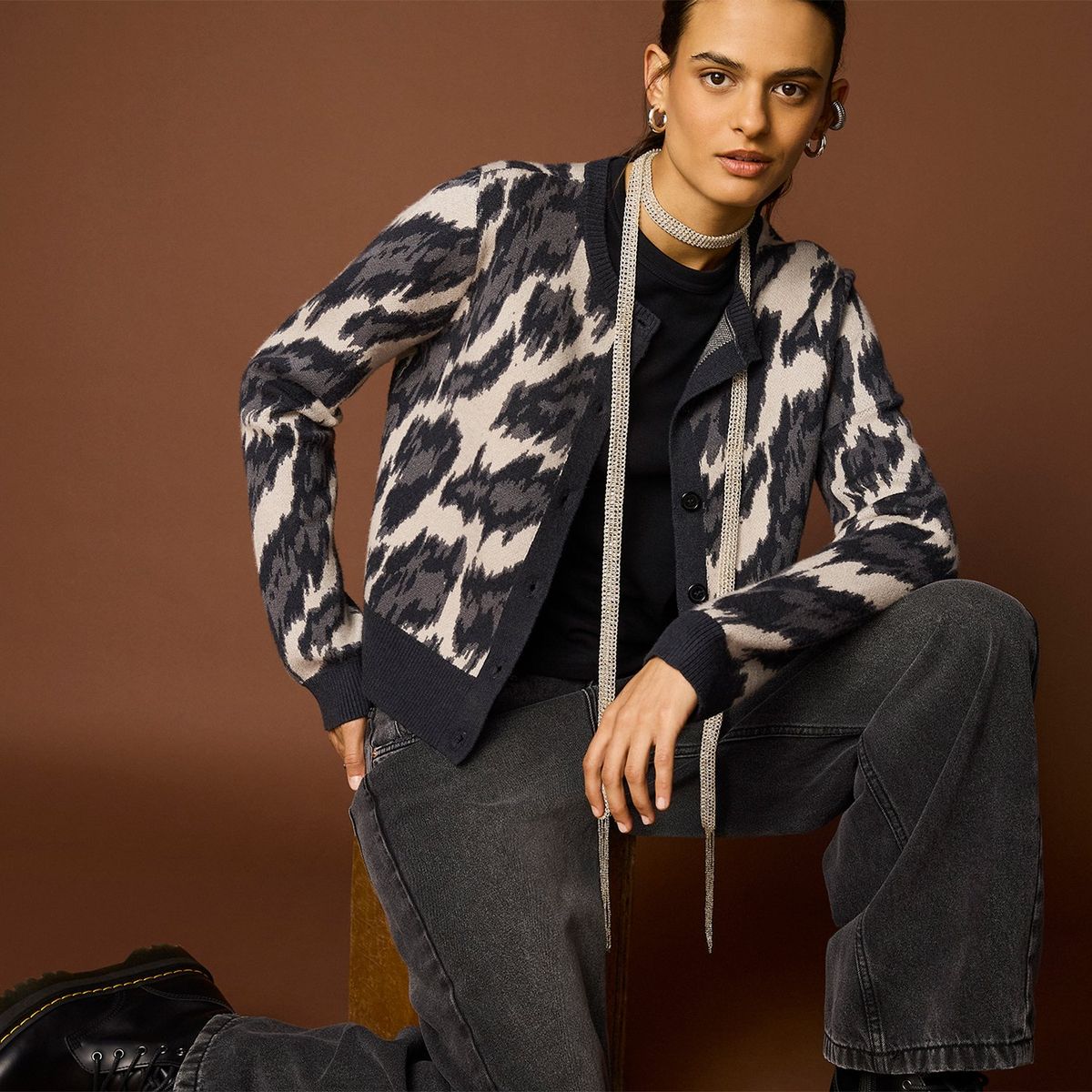 AMERICANINO - Chaleco Americanino Mujer Manga Larga Diseño Casual