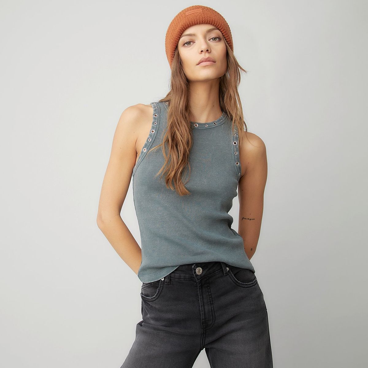 AMERICANINO - Polera Sin Mangas Algodón Americanino Mujer Casual