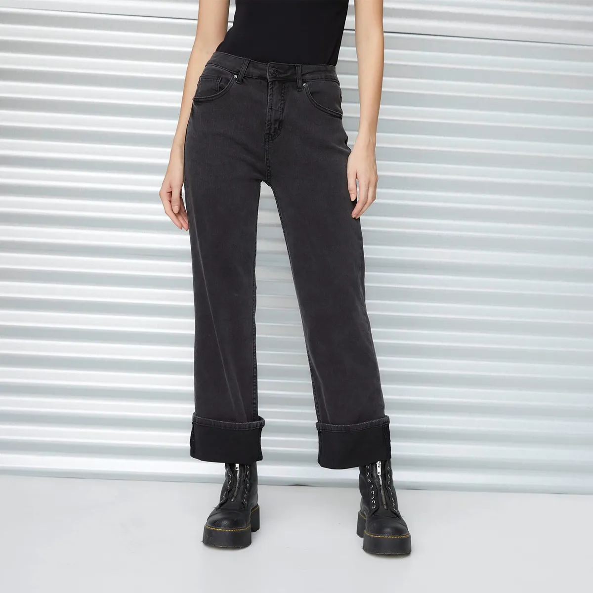 AMERICANINO - Jeans Básico Tiro Medio Mujer Americanino