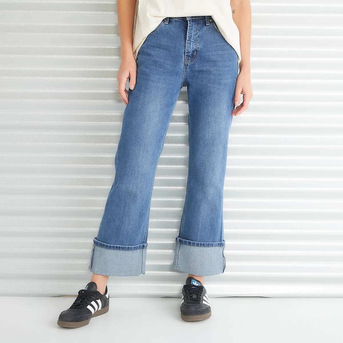 AMERICANINO - Jeans Básico Tiro Medio Mujer Americanino