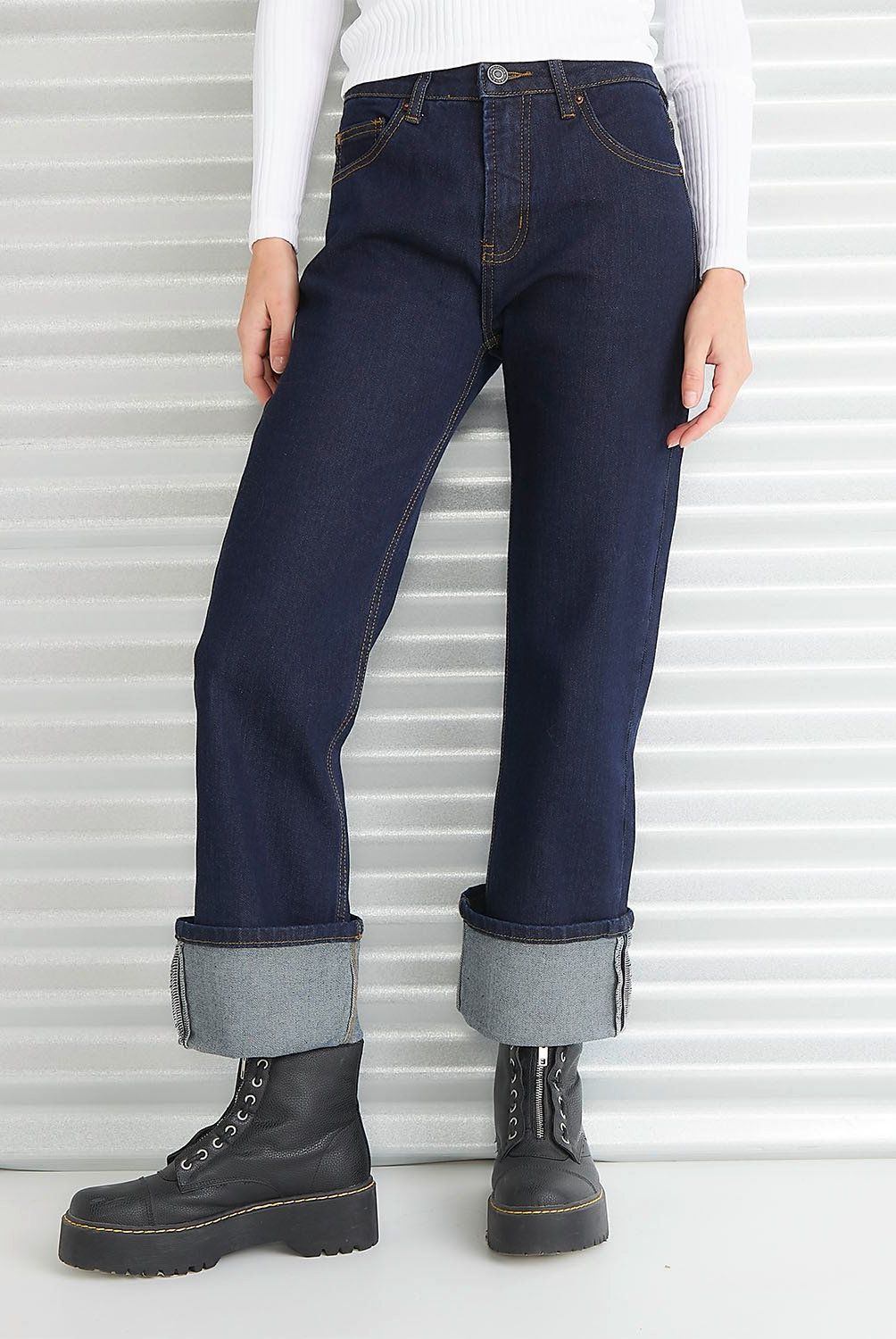 AMERICANINO - Jeans Básico Tiro Medio Mujer Americanino
