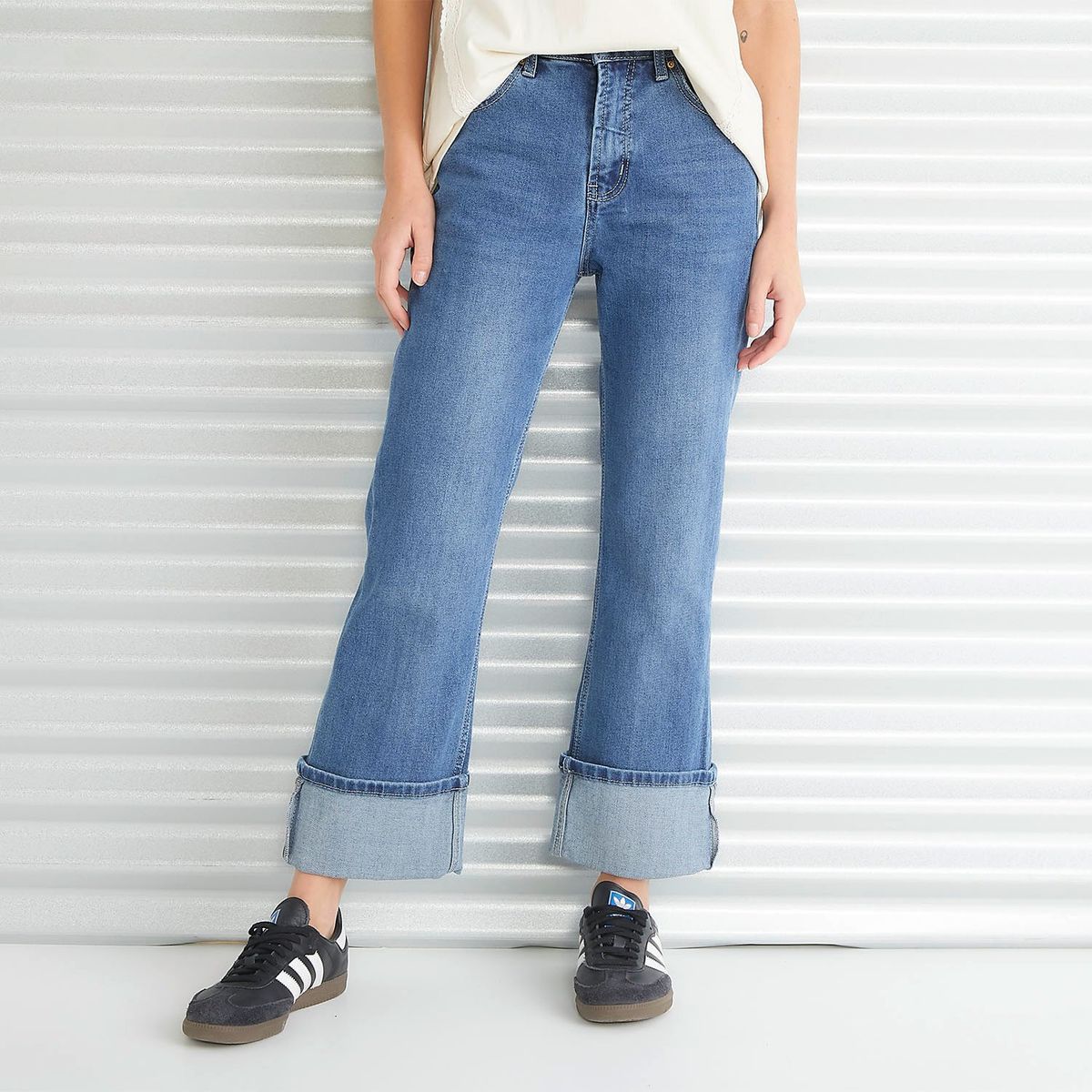 AMERICANINO - Jeans Básico Tiro Medio Mujer Americanino