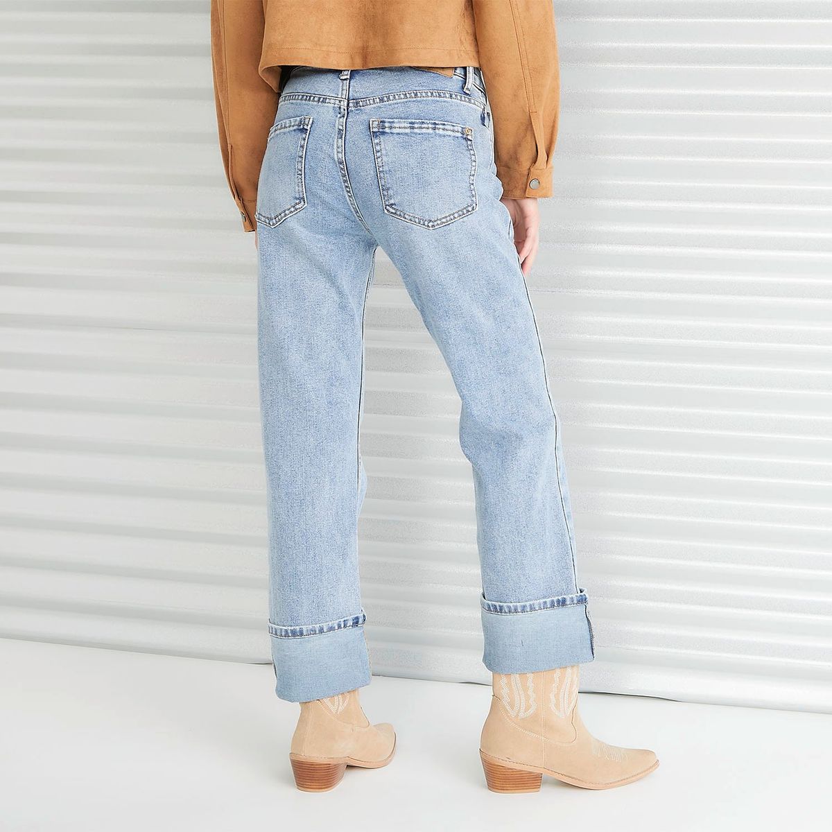 AMERICANINO - Jeans Straight Tiro Medio Mujer Americanino