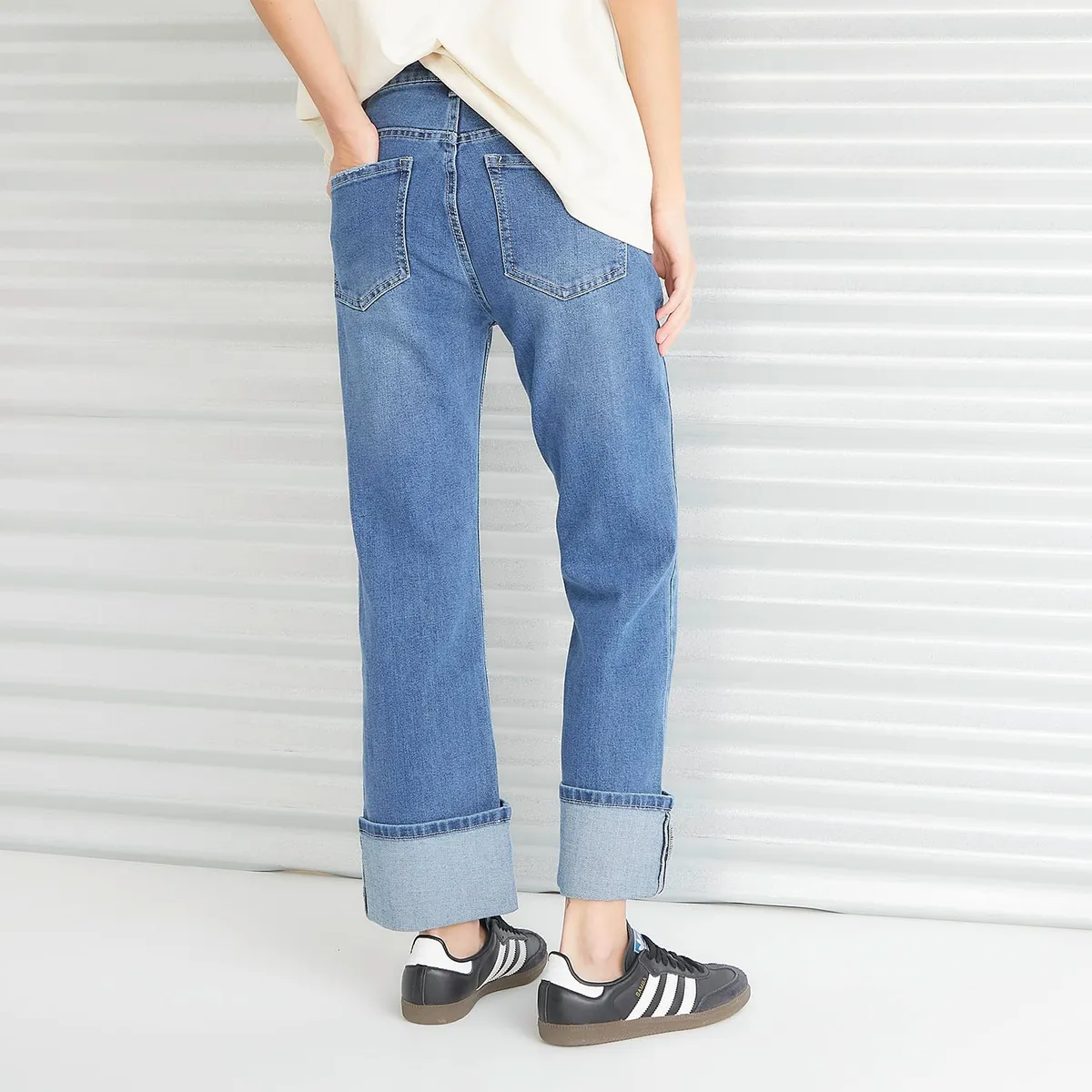AMERICANINO - Jeans Básico Tiro Medio Mujer Americanino