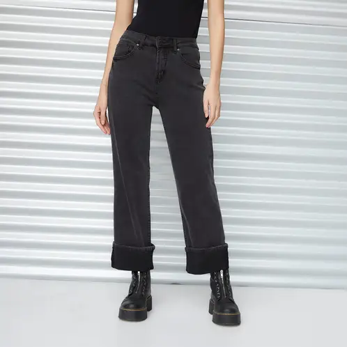 AMERICANINO - Jeans Básico Tiro Medio Mujer