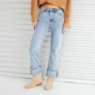 AMERICANINO - Jeans Básico Tiro Medio Mujer