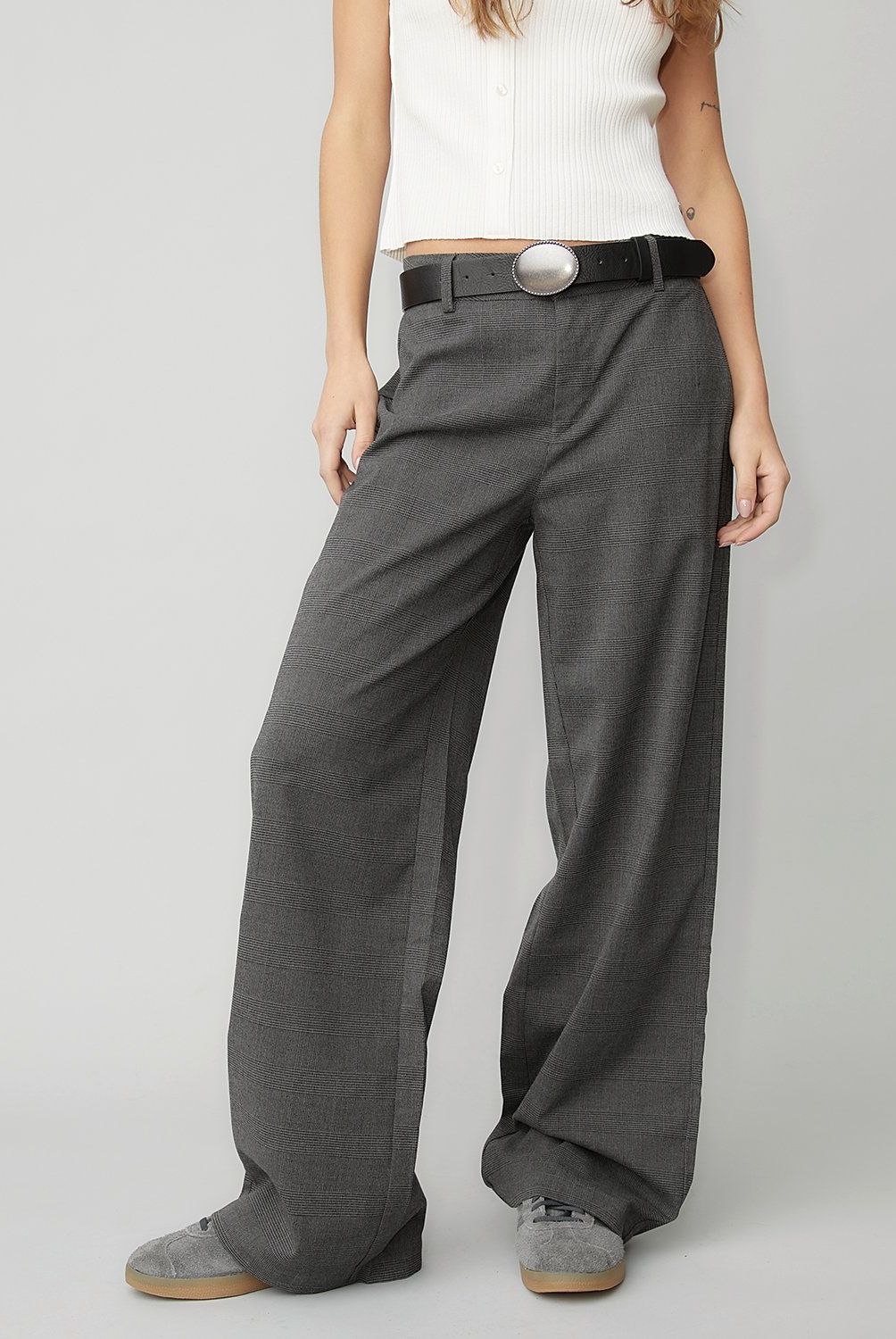 AMERICANINO - Pantalón Sastre Wide Leg Tiro Alto Mujer Americanino