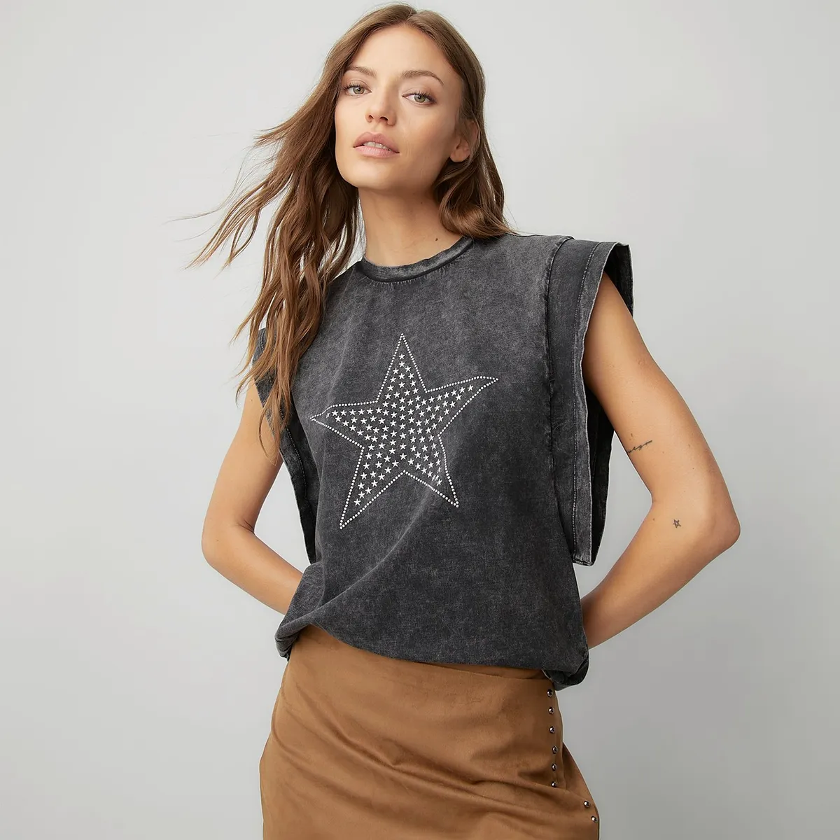 AMERICANINO - Polera Americanino Manga Corta Algodón Mujer Estampada