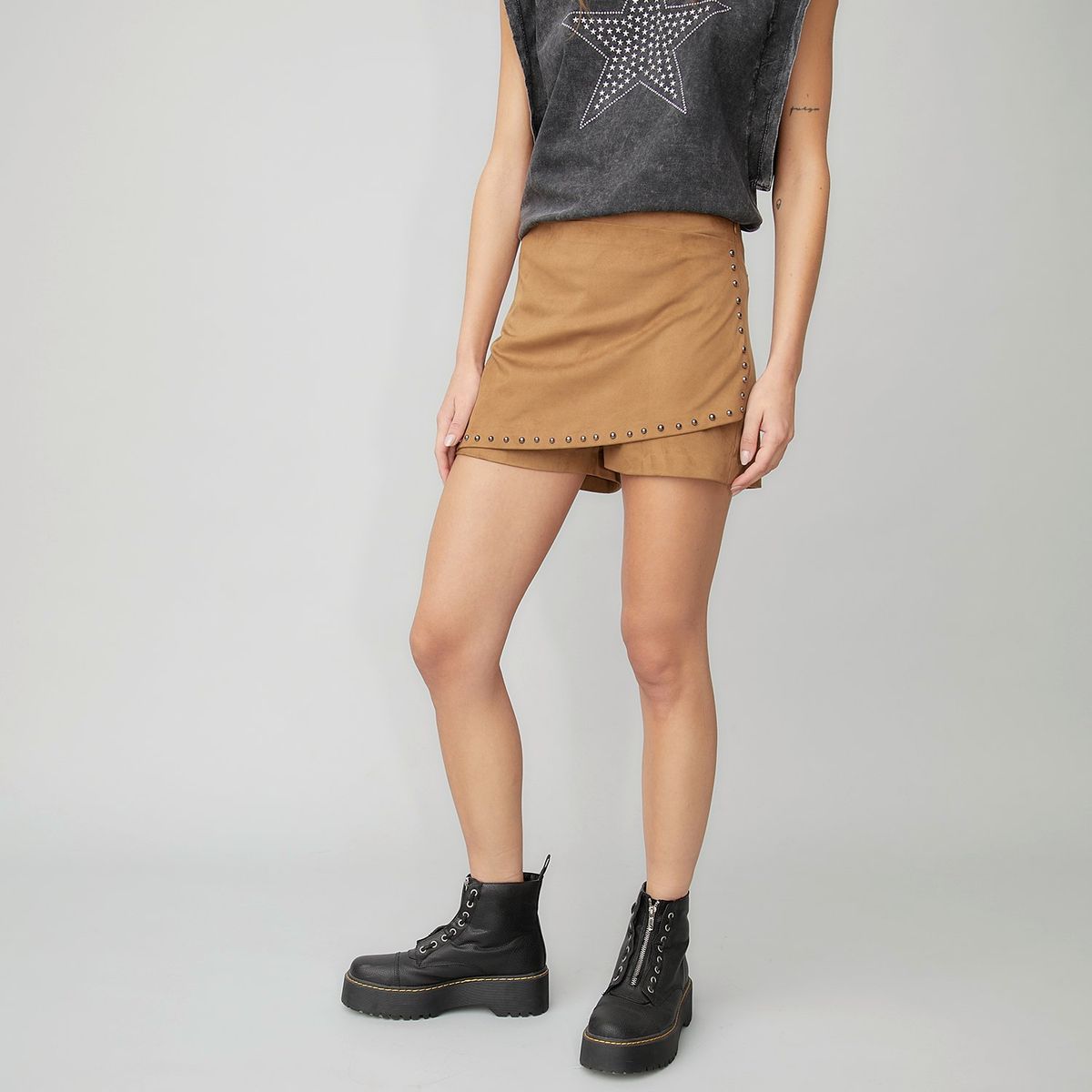 AMERICANINO - Falda Corta Americanino Mini Mujer Diseño Liso