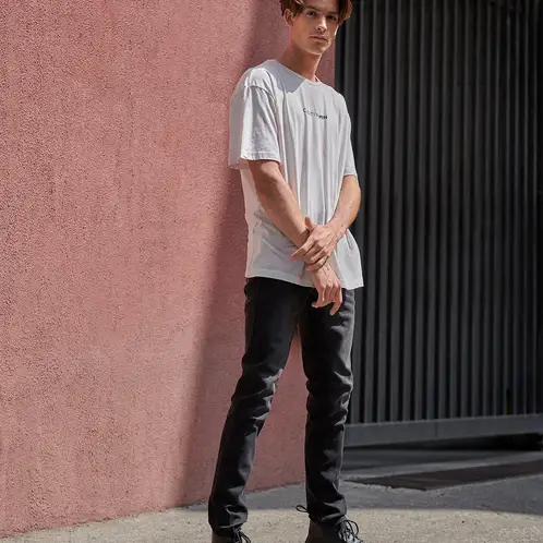 AMERICANINO - Jeans Skinny Hombre Algodón Tiro Medio Negro