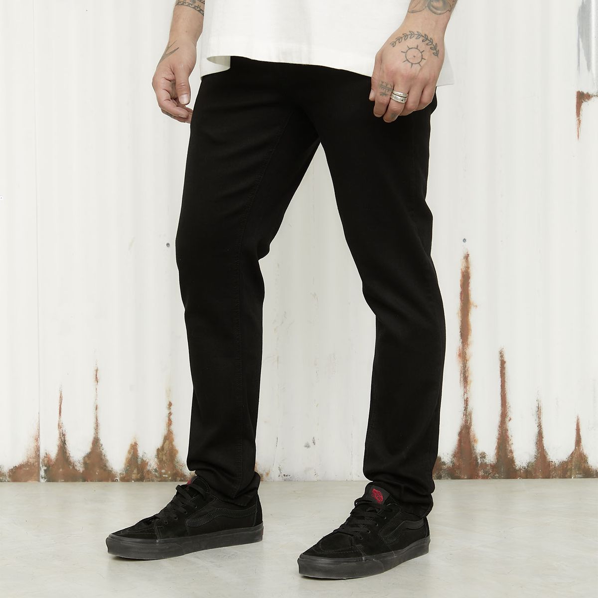AMERICANINO - Jeans Skinny Americanino Hombre Algodón Tiro Medio Negro