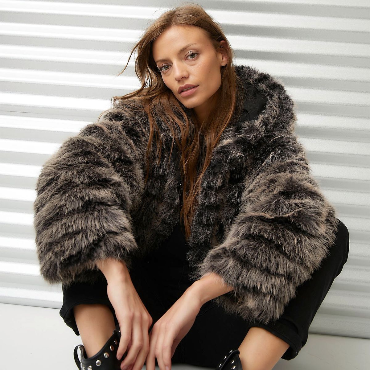 AMERICANINO - Chaquetón Peludo Mujer Americanino