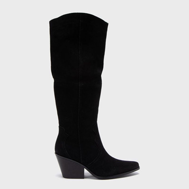 BASEMENT - Bota Mujer Cuero Negro Basement