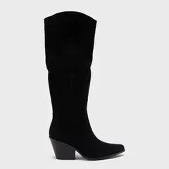 BASEMENT - Bota Mujer Cuero Negro