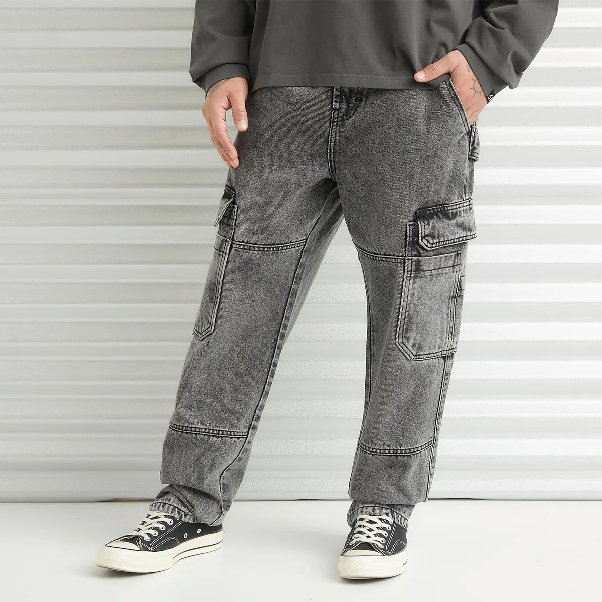 AMERICANINO - Jeans Cargo Tiro Medio Hombre Americanino