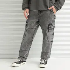 AMERICANINO - Jeans Cargo Tiro Medio Hombre