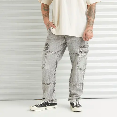 AMERICANINO - Jeans Cargo Tiro Medio Hombre