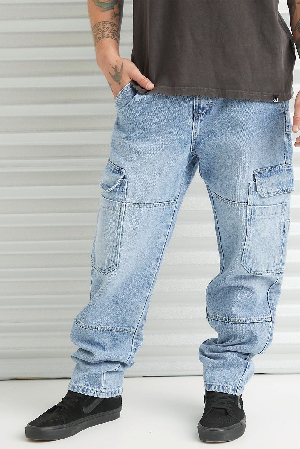 AMERICANINO - Jeans Cargo Tiro Medio Hombre Americanino