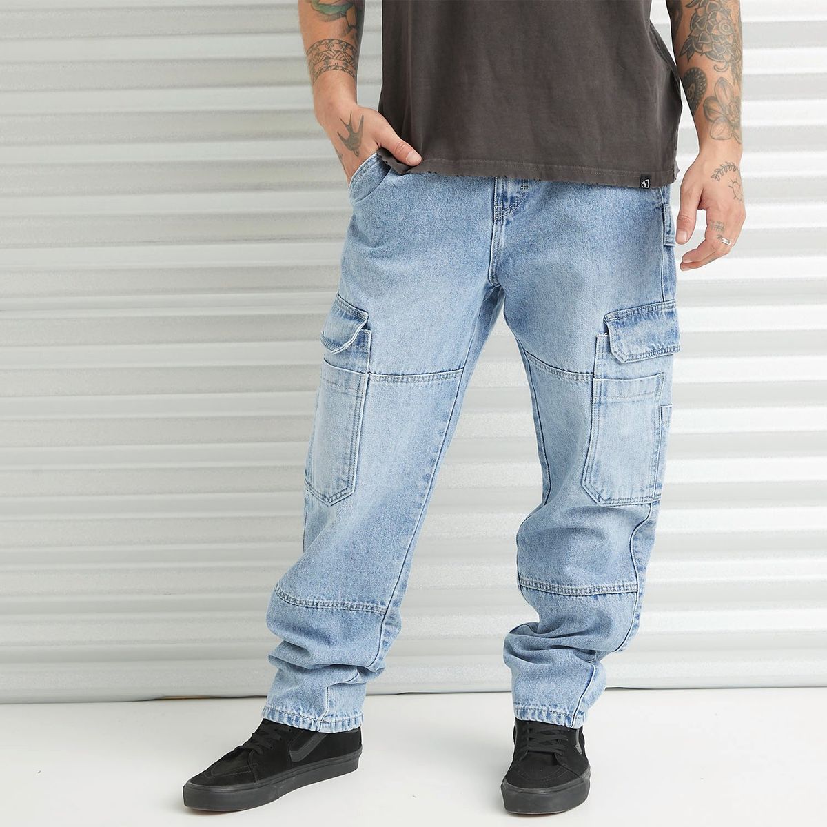 AMERICANINO - Jeans Cargo Tiro Medio Hombre Americanino