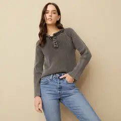 UNIVERSITY CLUB - Polera Manga Larga Algodón Mujer