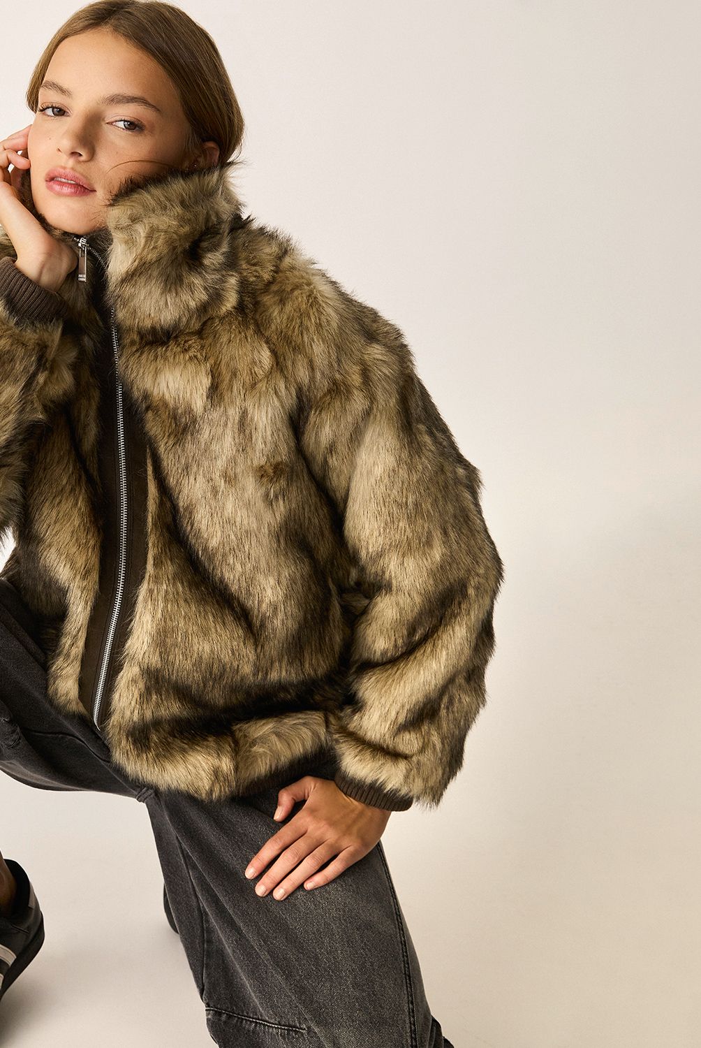 AMERICANINO - Chaquetón Peludo Mujer Americanino