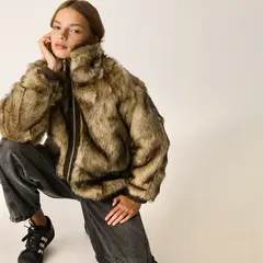 AMERICANINO - Chaquetón Peludo Mujer