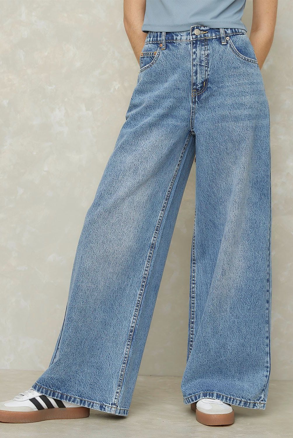 SYBILLA - Jeans Wide Leg Tiro Medio Sybilla Mujer Algodón