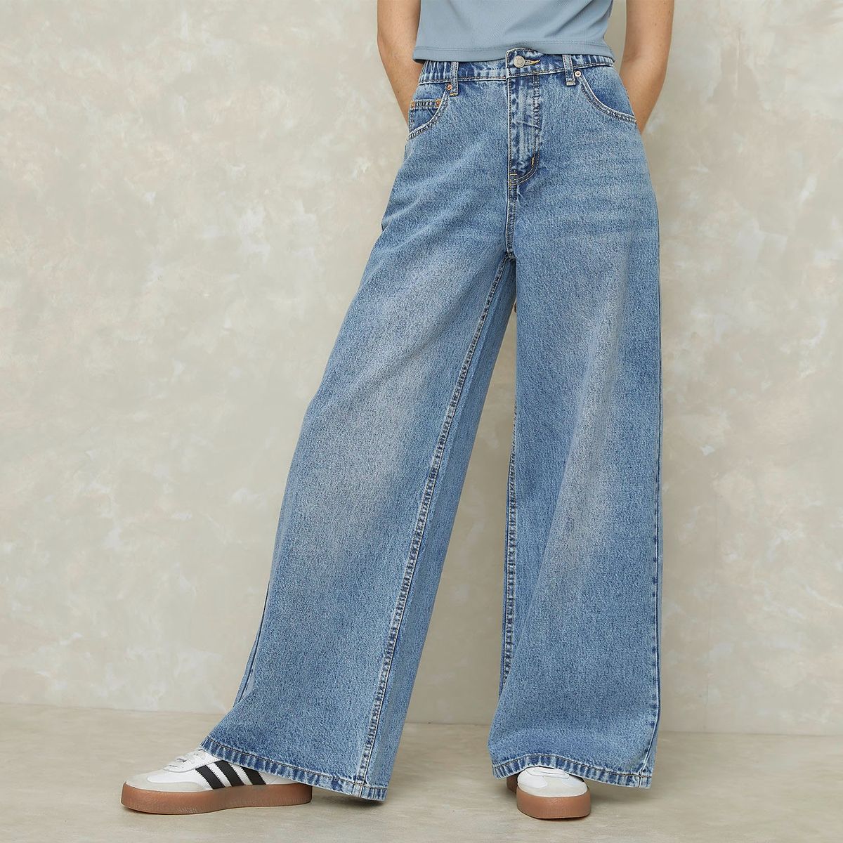 SYBILLA - Jeans Wide Leg Tiro Medio Sybilla Mujer Algodón