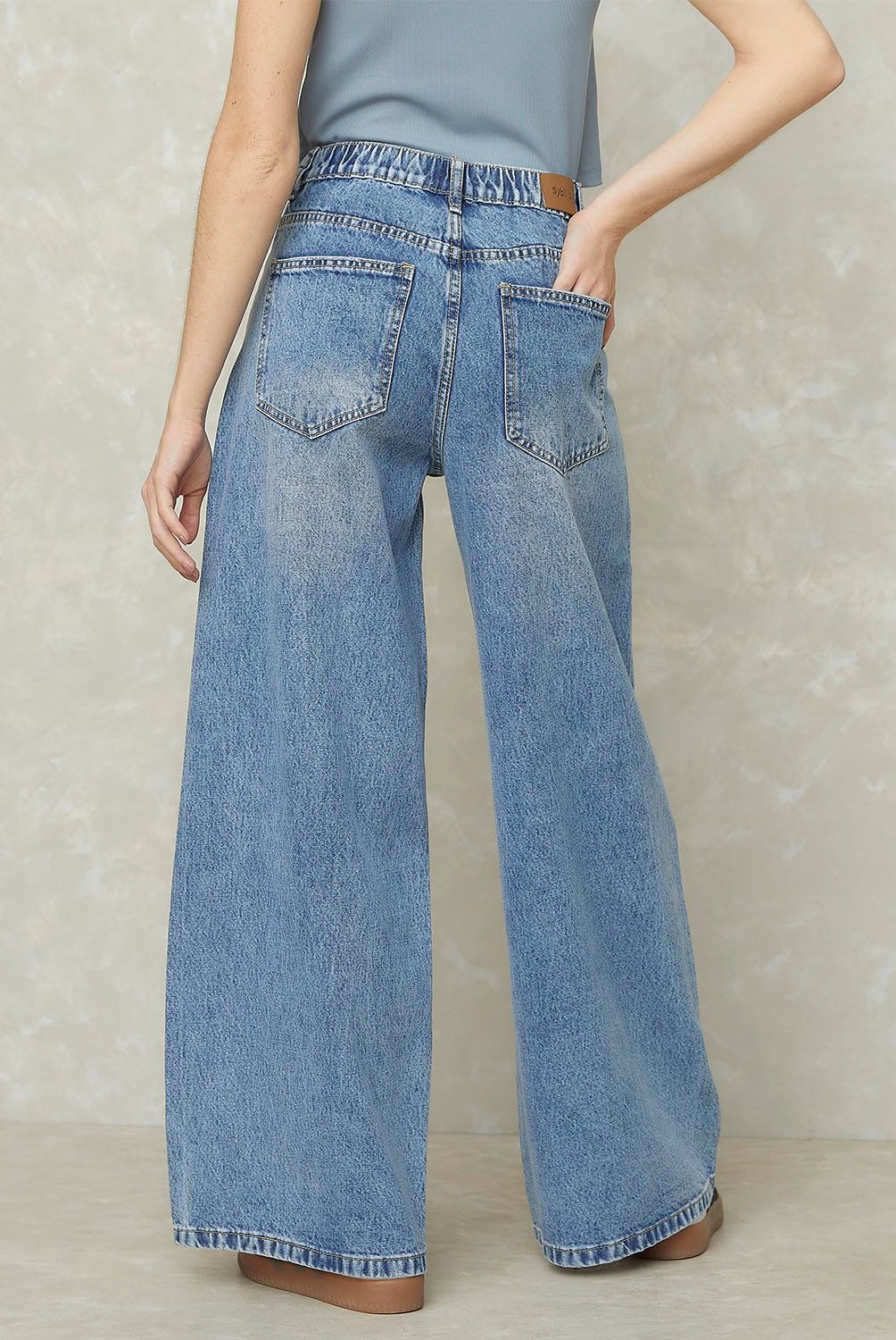 SYBILLA - Jeans Wide Leg Tiro Medio Sybilla Mujer Algodón