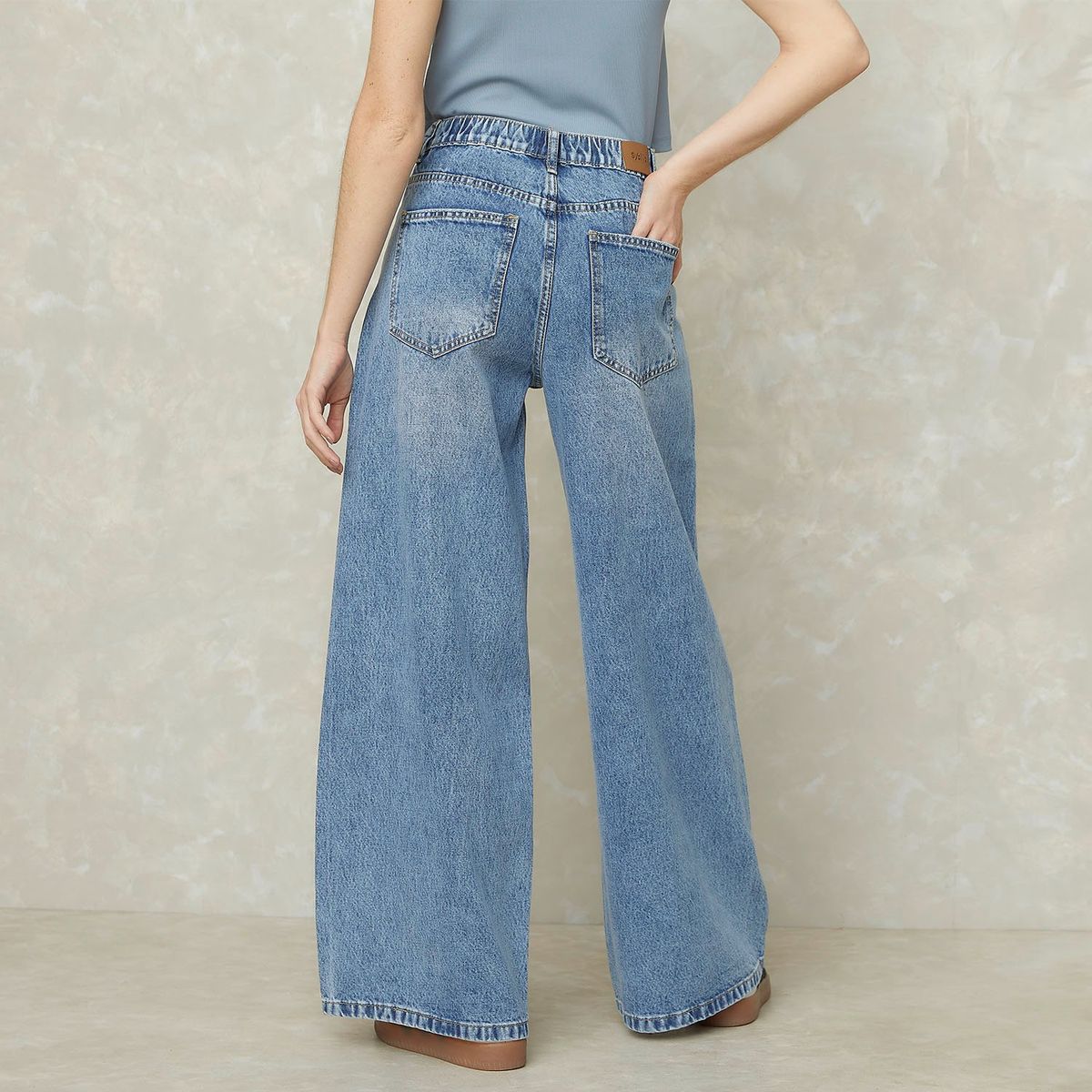 SYBILLA - Jeans Wide Leg Tiro Medio Sybilla Mujer Algodón