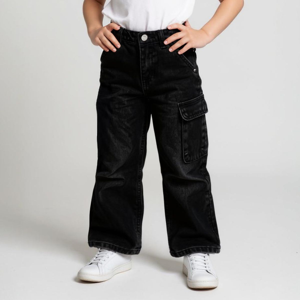 YAMP - Jeans Wide Leg Denim Yamp Niña Tiro Medio