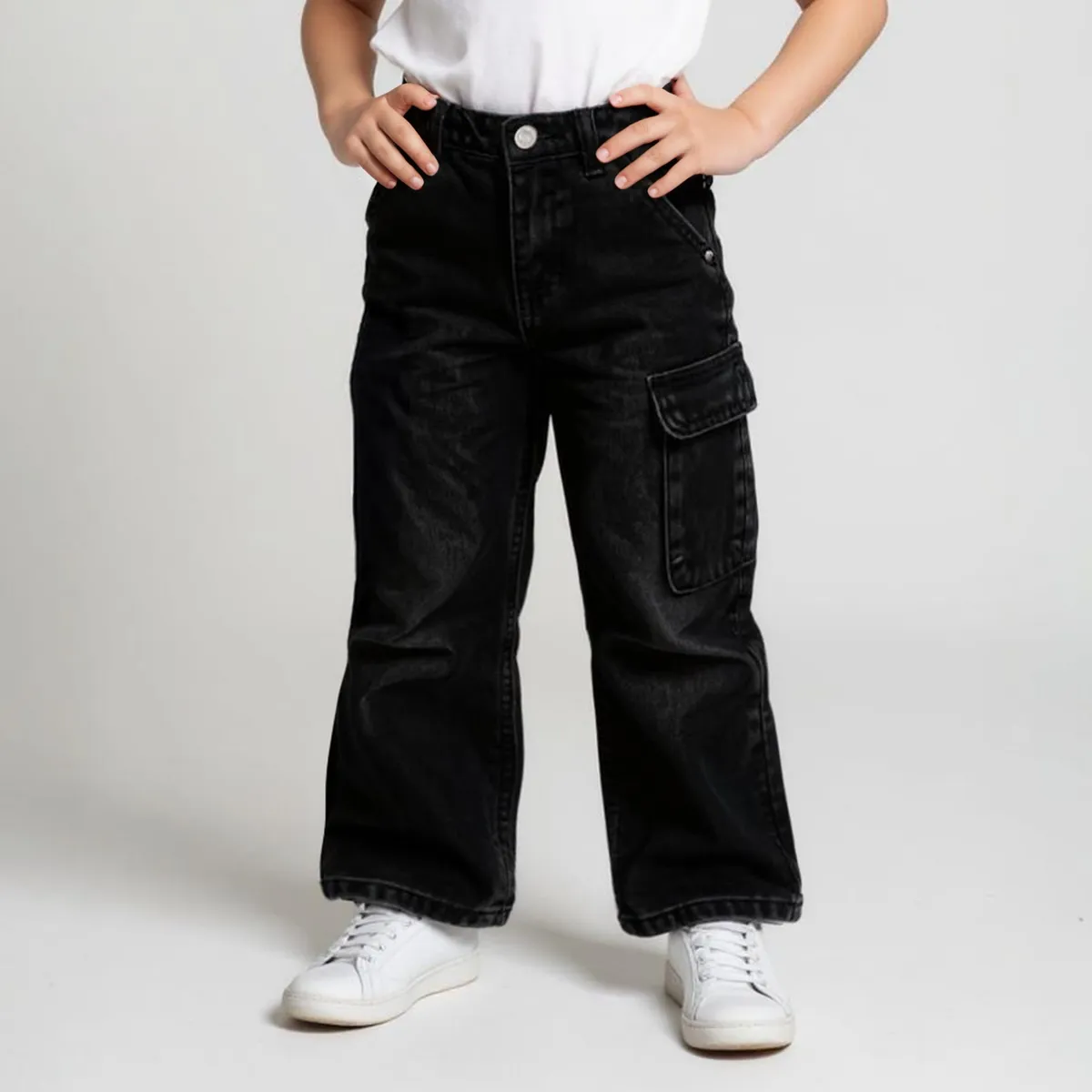 YAMP - Jeans Wide Leg Denim Yamp Niña Tiro Medio