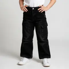 YAMP - Jeans Wide Leg Denim Niña Tiro Medio
