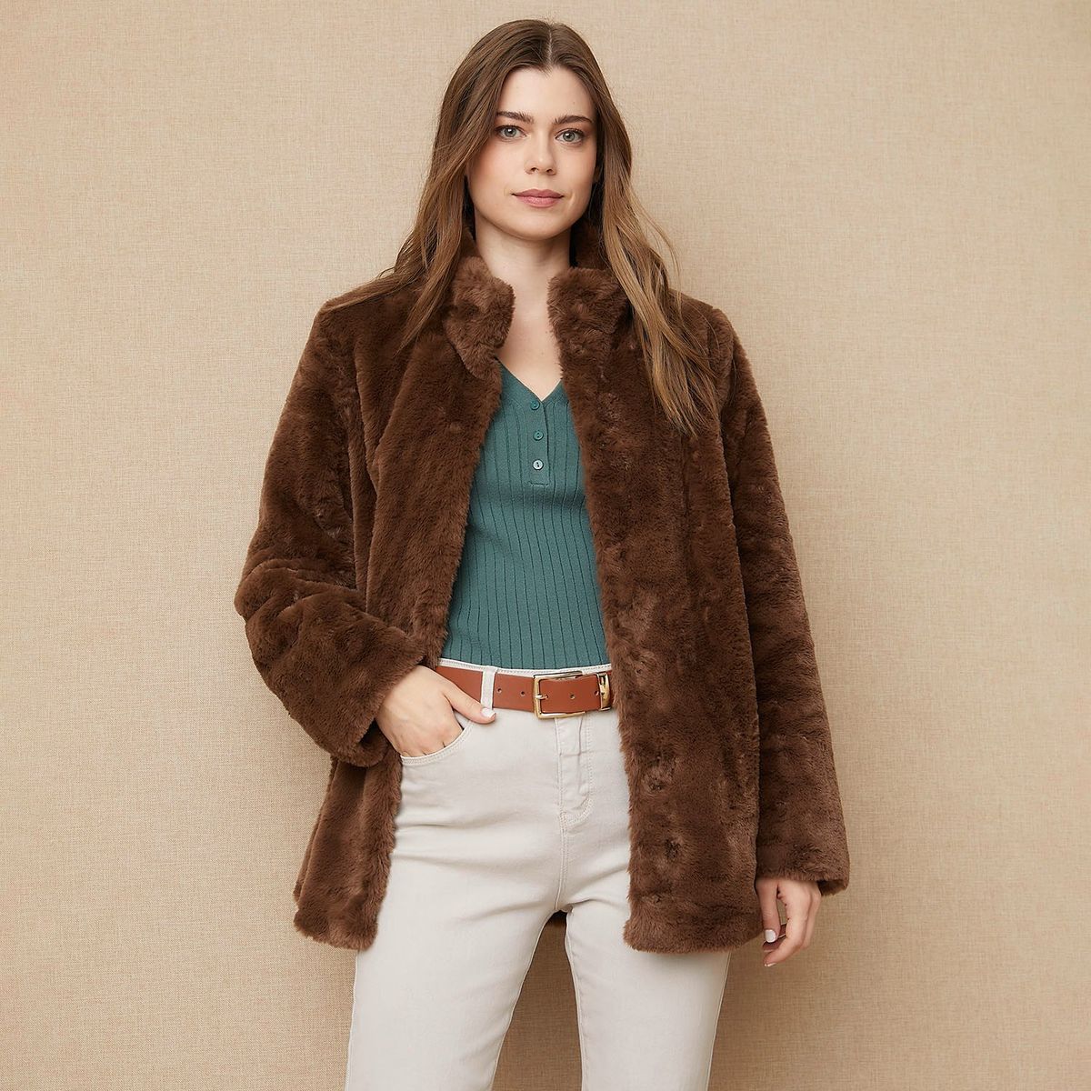 UNIVERSITY CLUB - Abrigo Peludo Mujer University Club