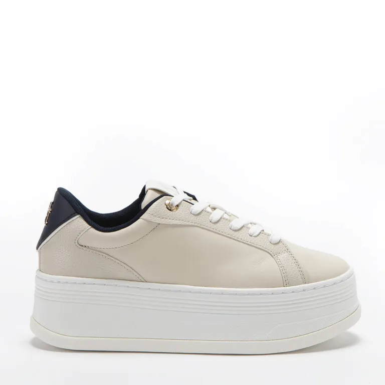 Zapatilla Urbana Mujer Cuero Beige