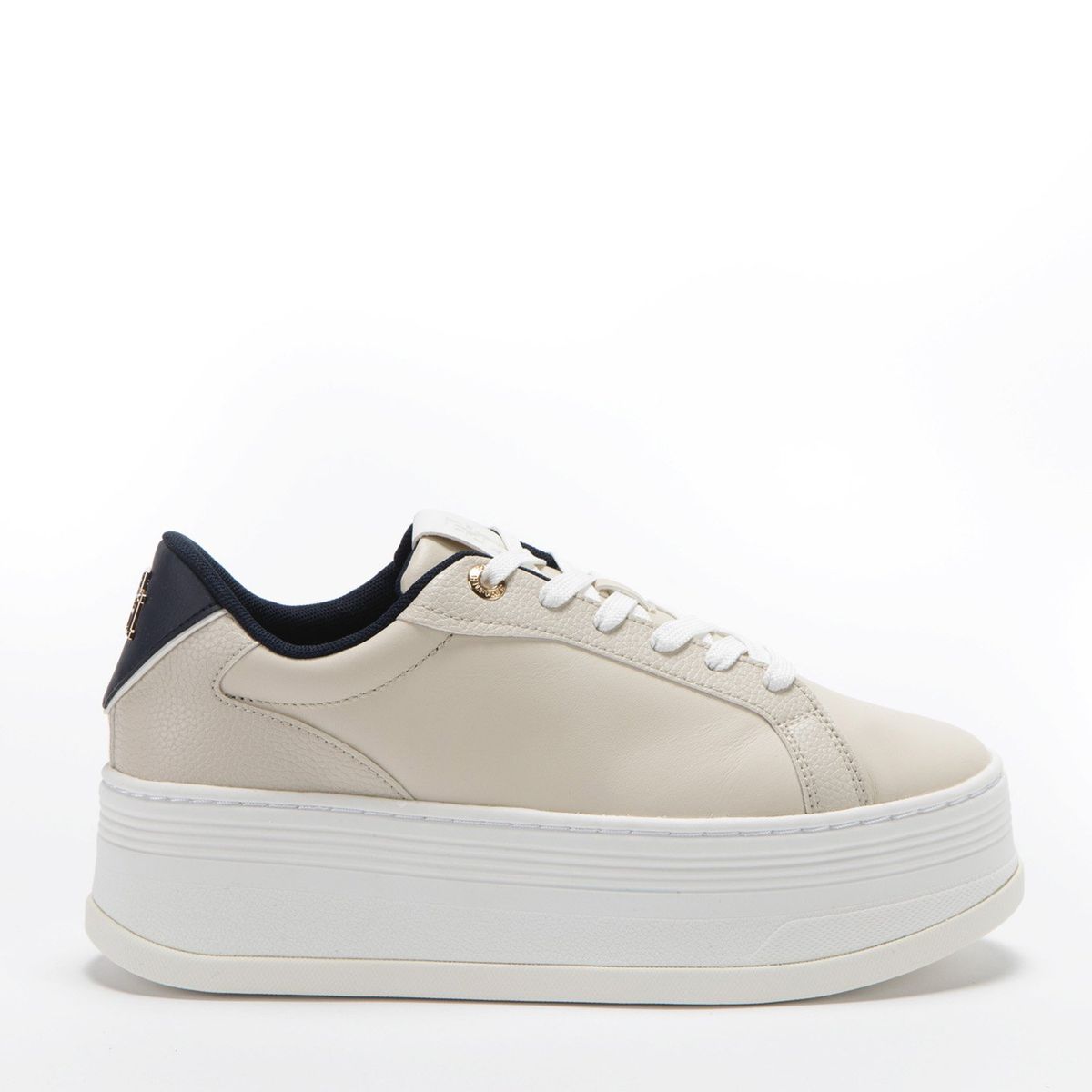 TOMMY HILFIGER - Zapatilla Urbana Mujer Cuero Beige Tommy Hilfiger