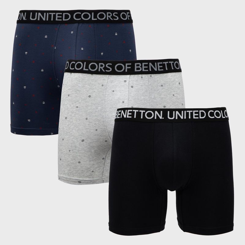 BENETTON - Pack De 3 Boxers Algodón Hombre Benetton