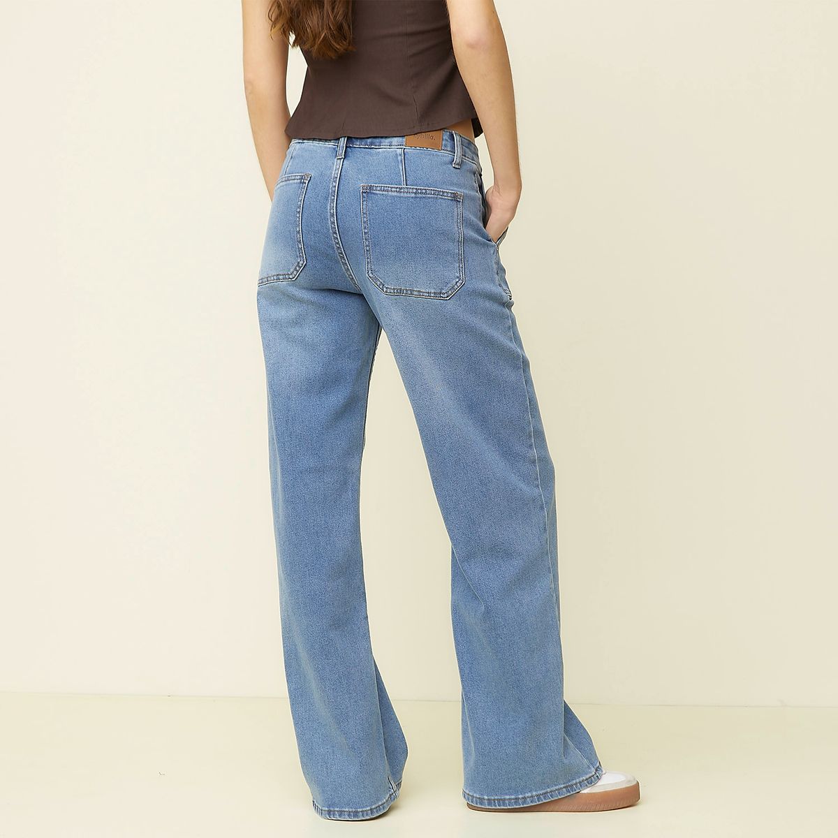 SYBILLA - Jeans Wide Leg Tiro Medio Mujer Sybilla