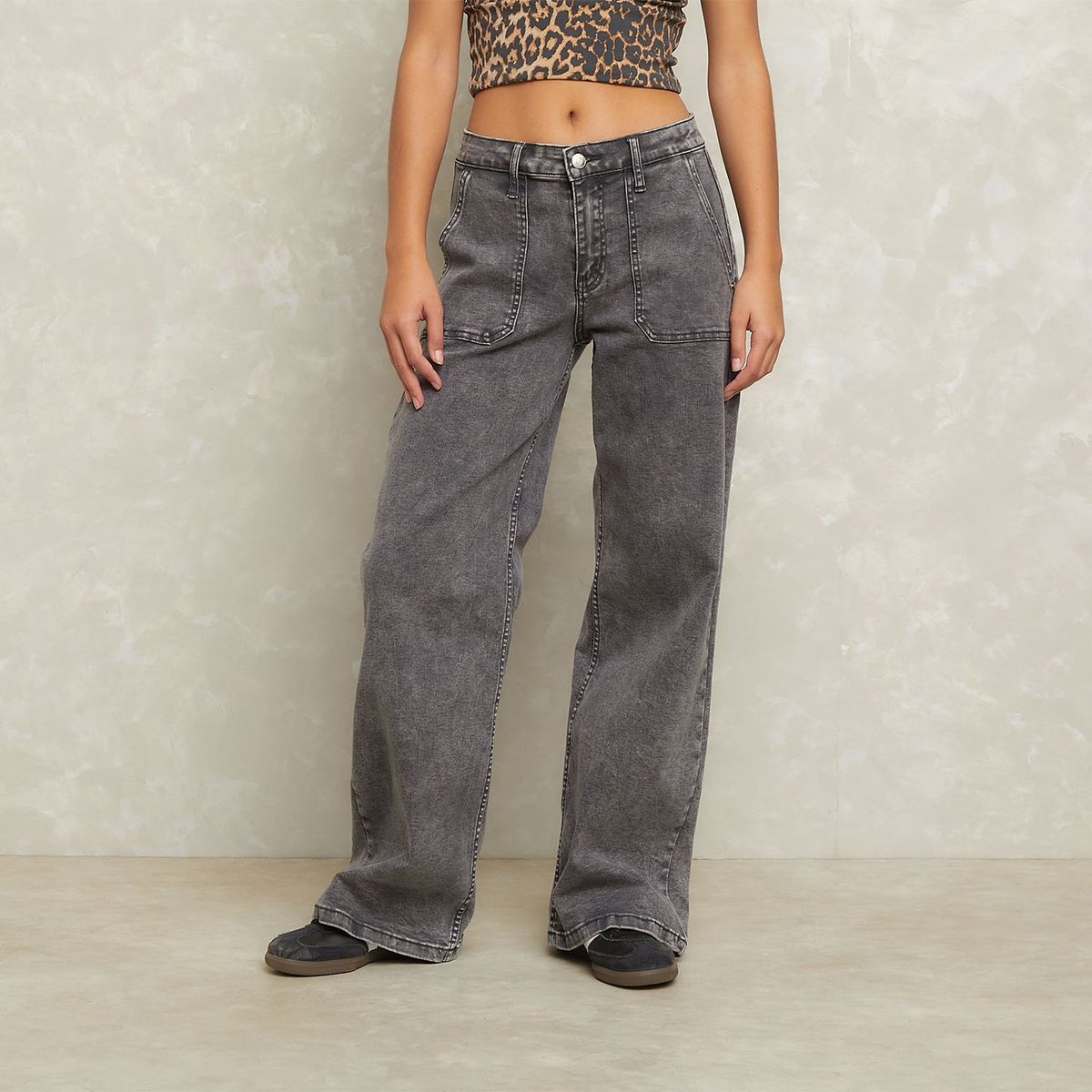 SYBILLA - Jeans Wide Leg Tiro Medio Mujer Sybilla