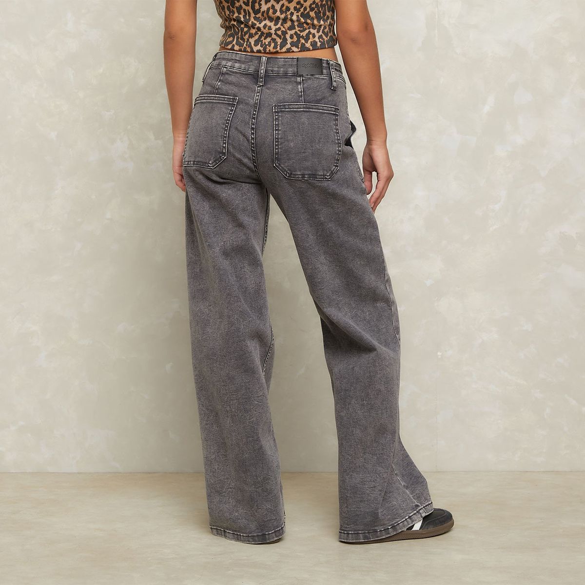 SYBILLA - Jeans Wide Leg Tiro Medio Mujer Sybilla