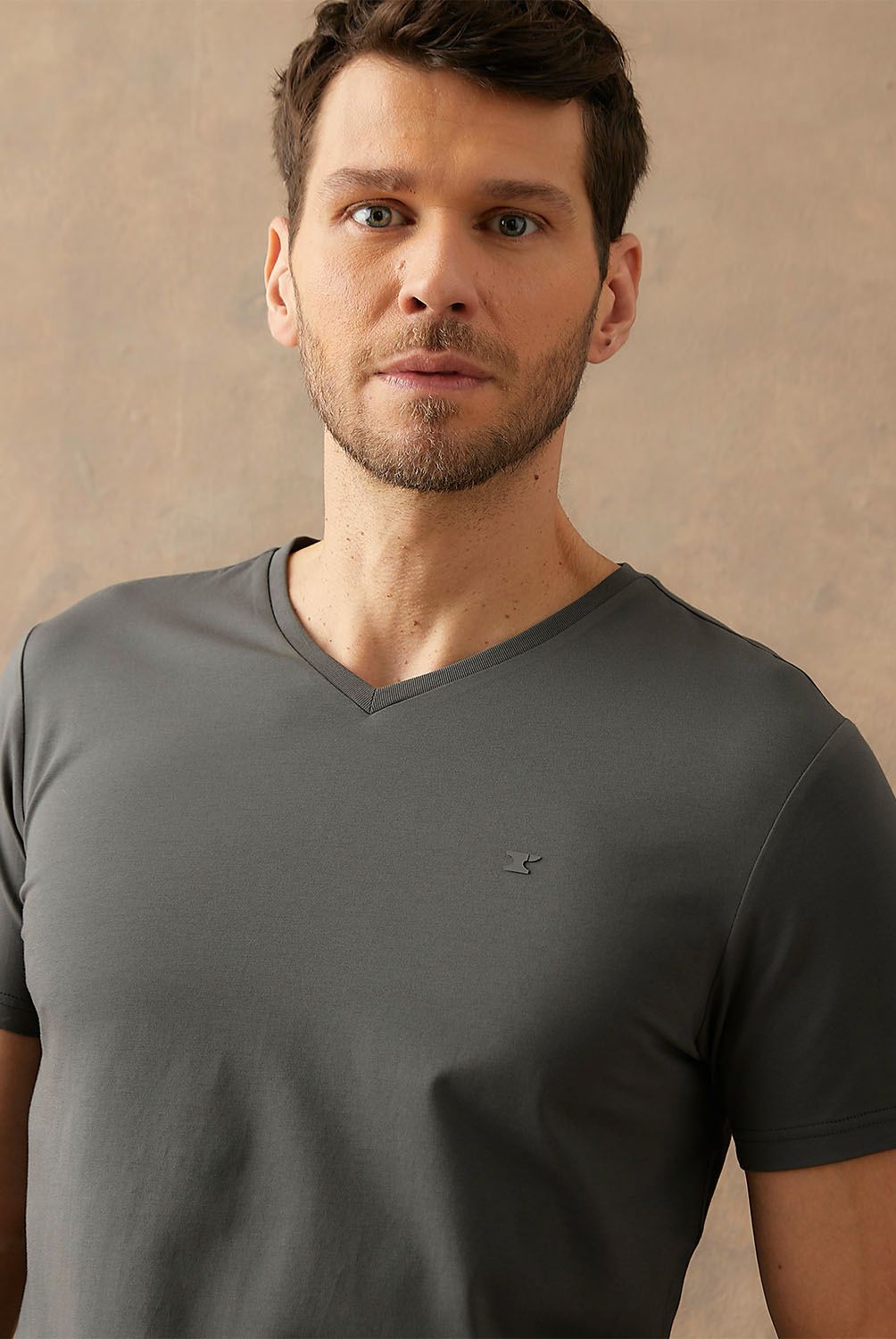 WOLF&HANK - Polera Manga Corta Algodón Cuello V Hombre Wolf&Hank
