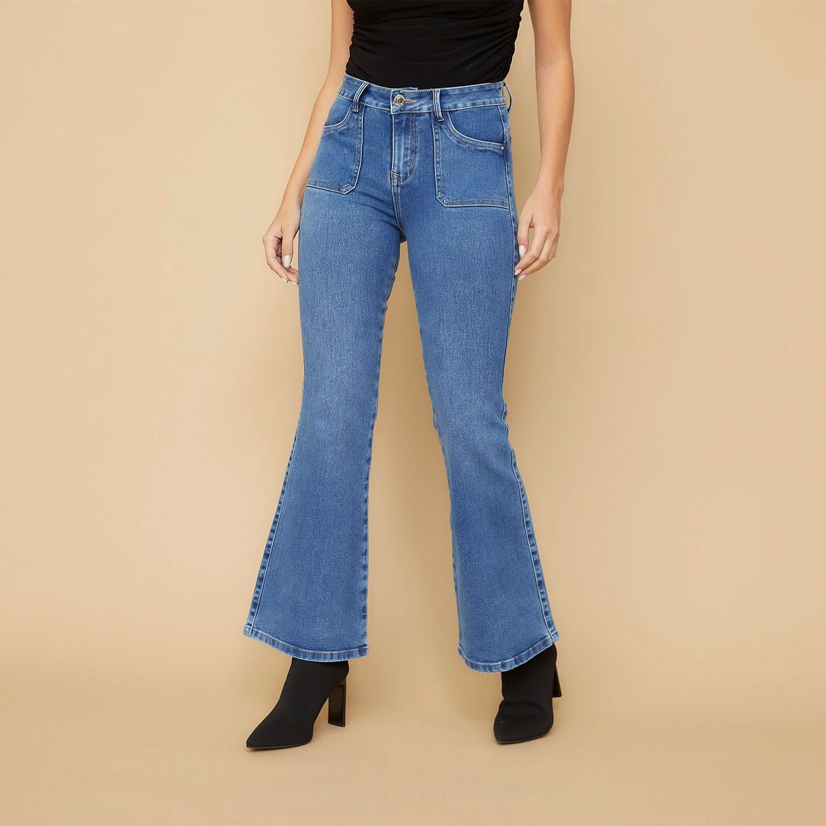 MOSSIMO - Jeans Flare Tiro Alto Mujer Mossimo