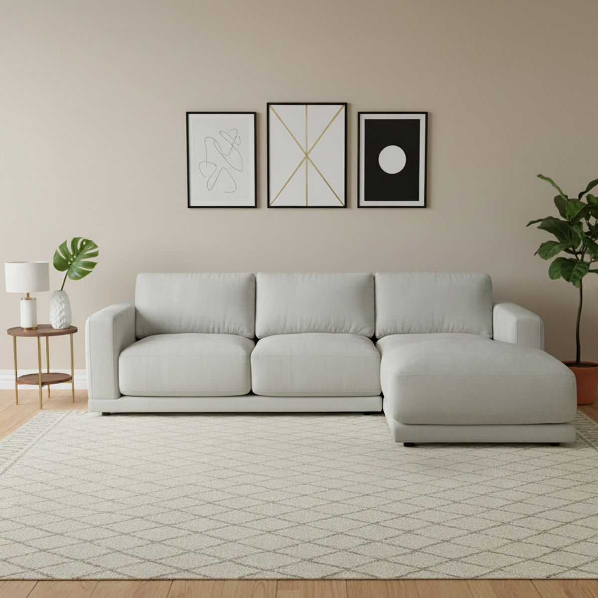 BASEMENT HOME - Sofá Seccional Derek Derecho Gris Basement Home