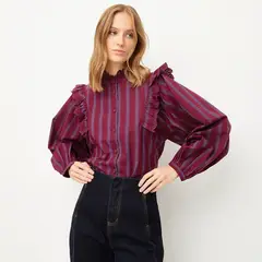 BASEMENT - Blusa Manga Larga Algodón Mujer