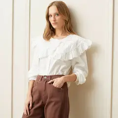 BASEMENT - Blusa Manga Larga Algodón Mujer