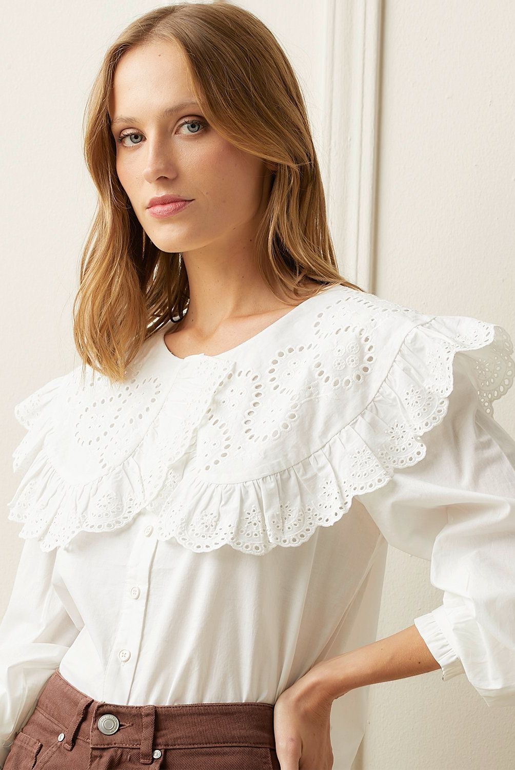 BASEMENT - Blusa Manga Larga Algodón Mujer Basement