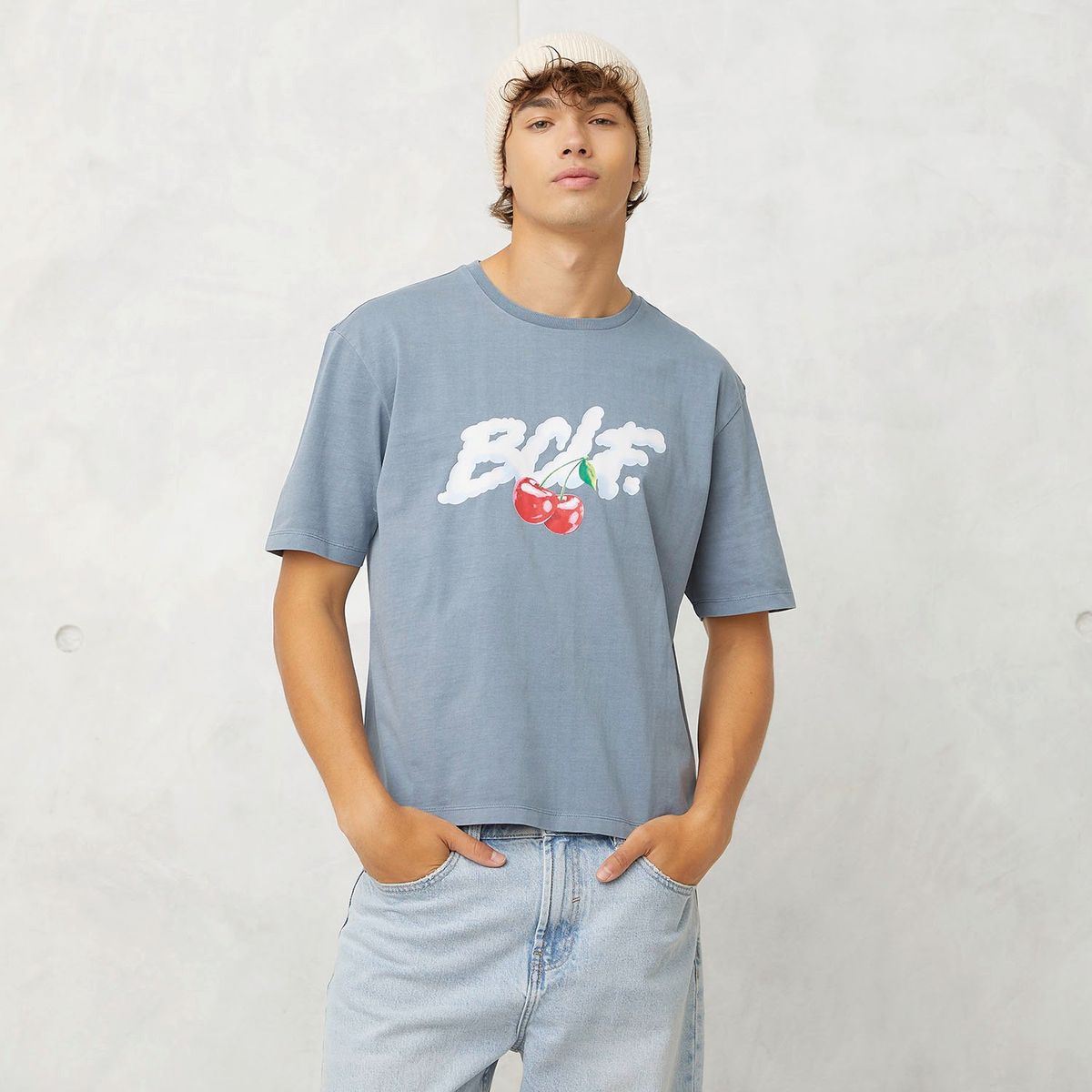 BEARCLIFF - Polera Manga Corta Boxy Fit Hombre Bearcliff