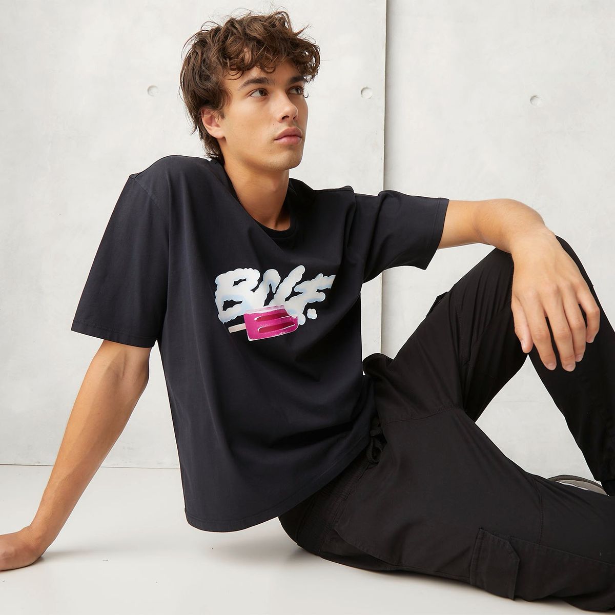 BEARCLIFF - Polera Manga Corta Boxy Fit Hombre Bearcliff